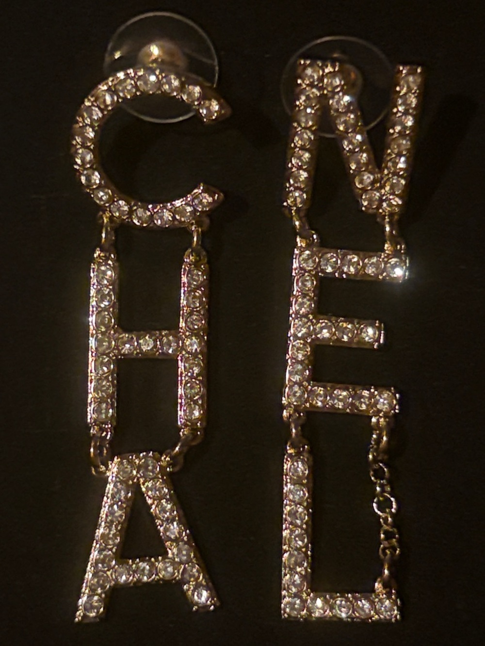 🪩 Crystal CHA NEL drop earrings 🆕